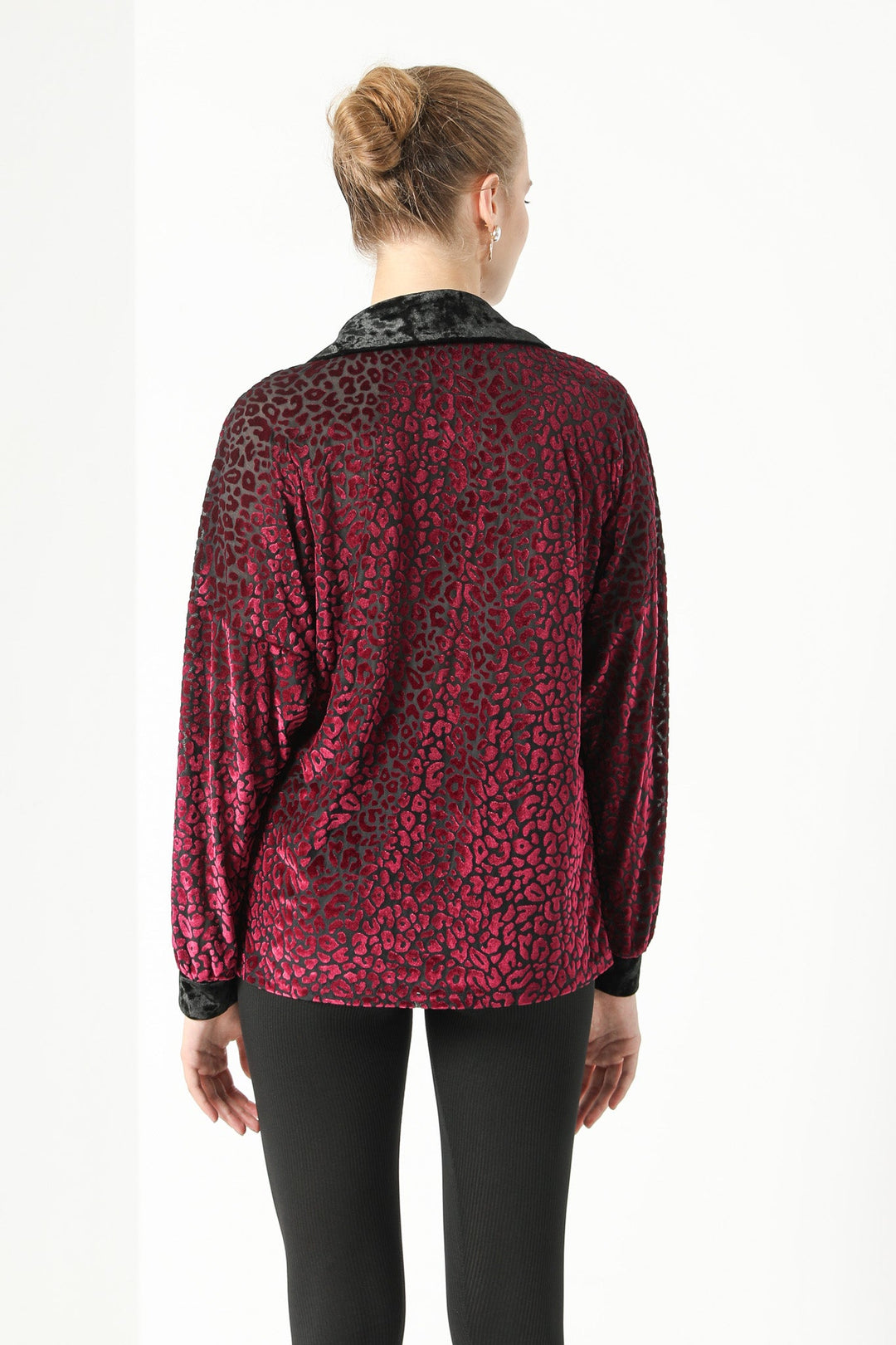 LEOPARD PRINT VELVET SHIRT