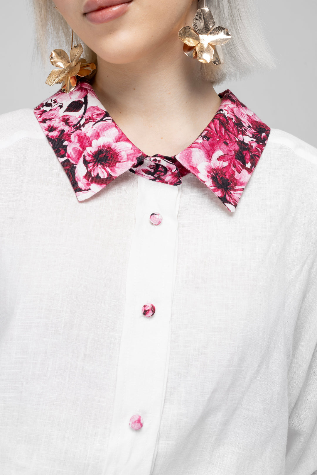 Floral linen shirt